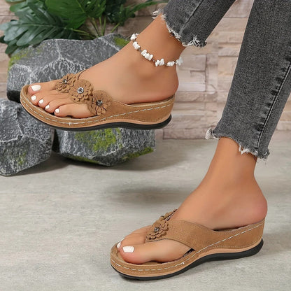 Naisten Floral Slip-On Beach tossut