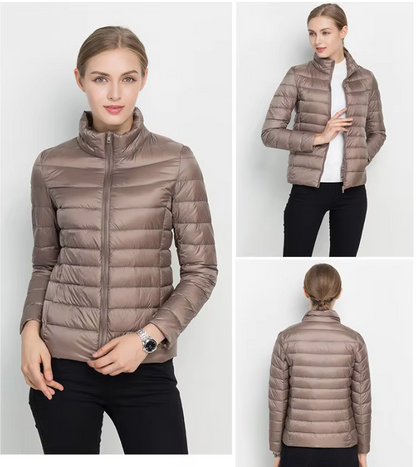 Naisten Full Zip Up Puffer takki