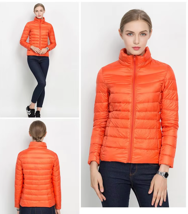 Naisten Full Zip Up Puffer takki
