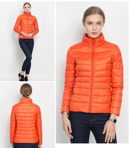 Naisten Full Zip Up Puffer takki