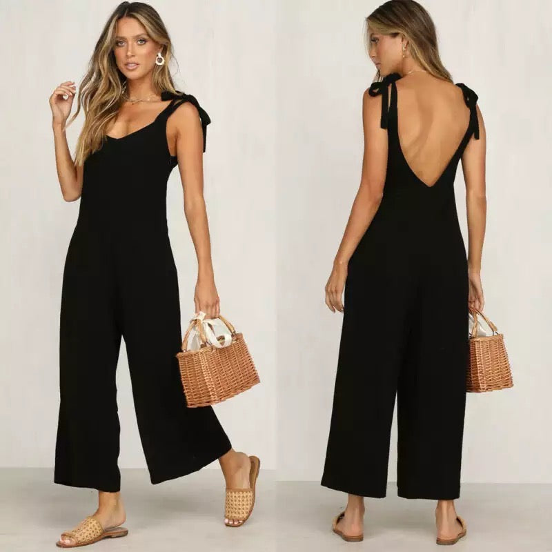 Naisten Hihaton Jumpsuit Leveillä Putkilla Kevyt Materiaali
