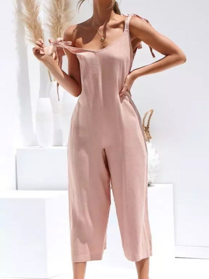 Naisten Hihaton Jumpsuit Leveillä Putkilla Kevyt Materiaali