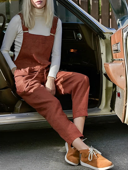 Naisten Hihaton Jumpsuit Rento Puuvilla Dungarees