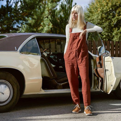 Naisten Hihaton Jumpsuit Rento Puuvilla Dungarees