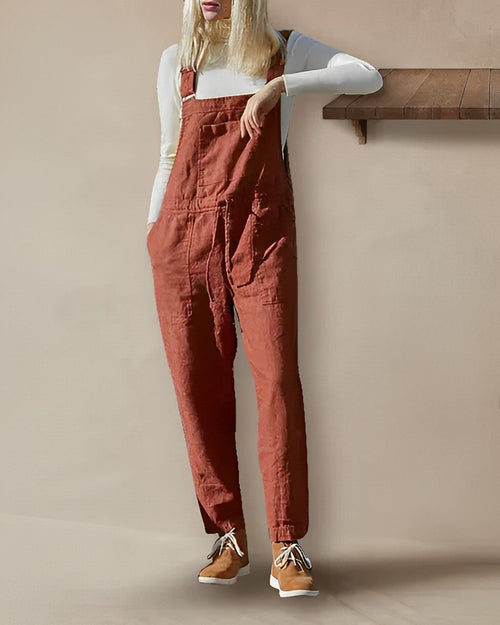 Naisten Hihaton Jumpsuit Rento Puuvilla Dungarees