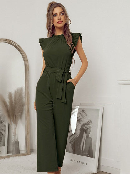 Naisten Jumpsuit Cap-hihoilla Korkealaatuinen Polyesteri