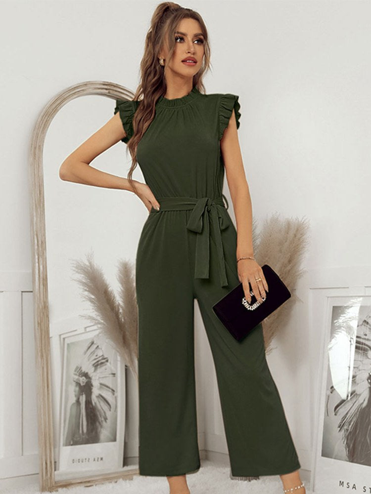 Naisten Jumpsuit Cap-hihoilla Korkealaatuinen Polyesteri