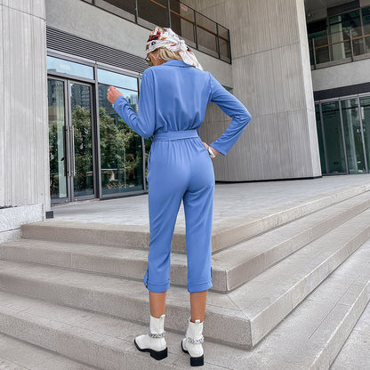 Naisten Jumpsuit Elegantti Polyesteri Pitkät Hihat