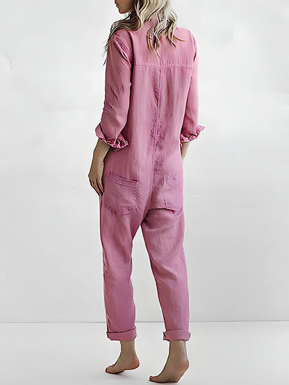 Naisten Jumpsuit Polokraagalla ja Kapeilla Housuilla