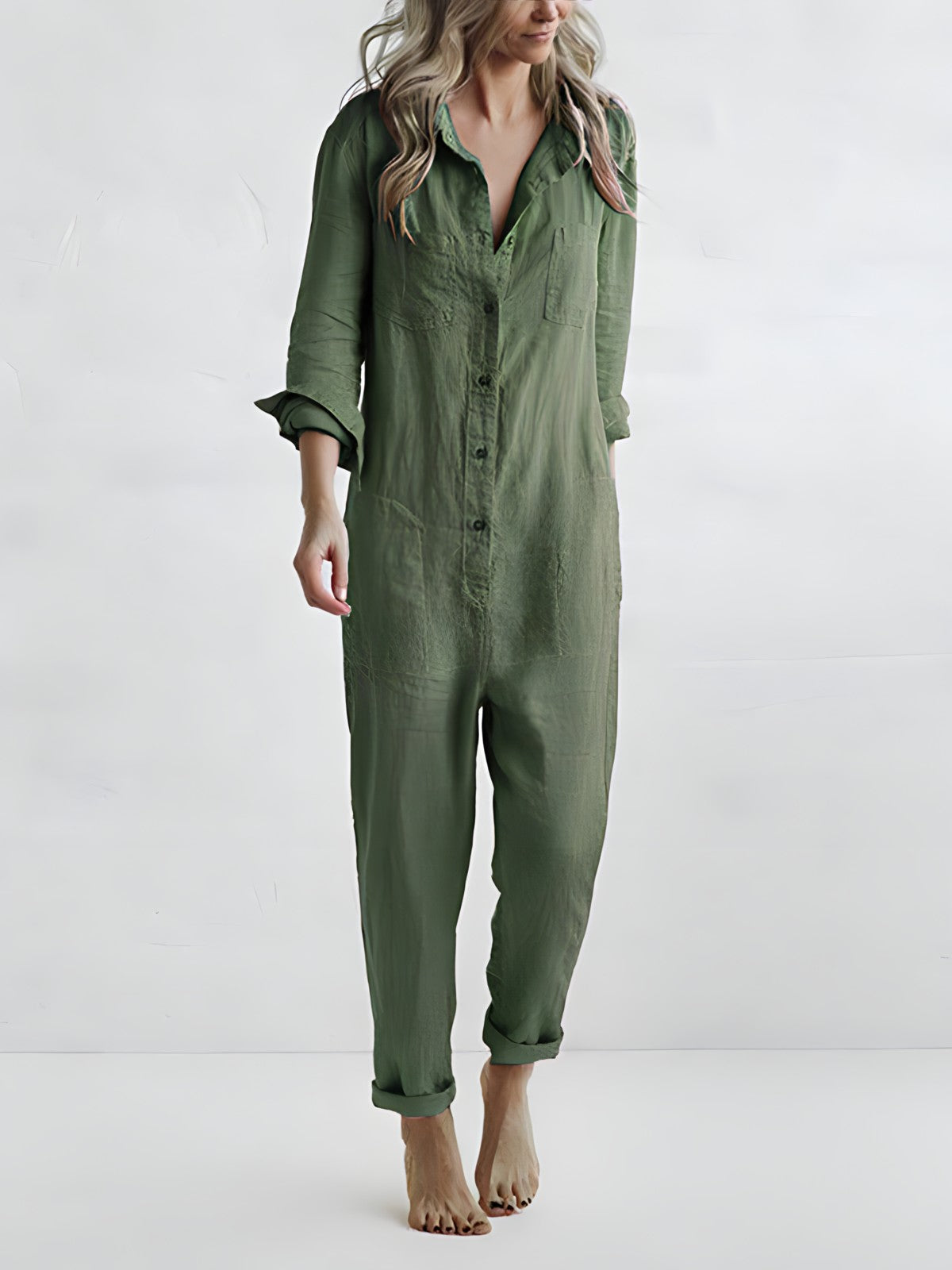Naisten Jumpsuit Polokraagalla ja Kapeilla Housuilla