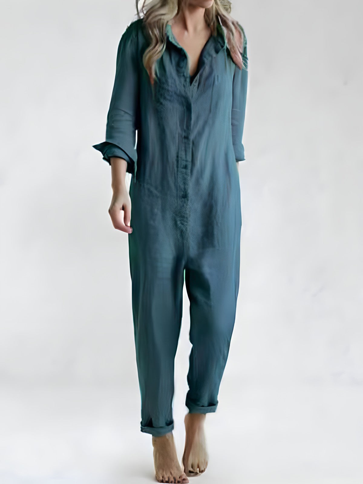 Naisten Jumpsuit Polokraagalla ja Kapeilla Housuilla