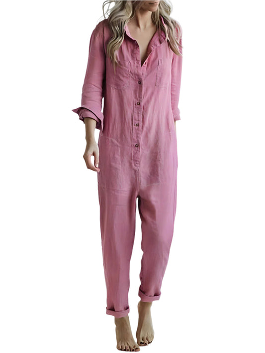 Naisten Jumpsuit Polokraagalla ja Kapeilla Housuilla