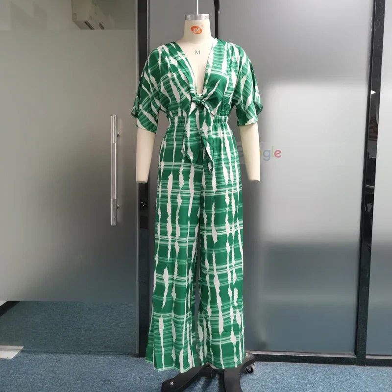 Naisten Jumpsuit Syvä V-kaula-aukko Virtaava Polyesteri