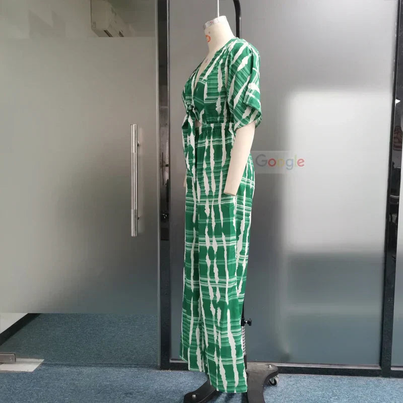 Naisten Jumpsuit Syvä V-kaula-aukko Virtaava Polyesteri