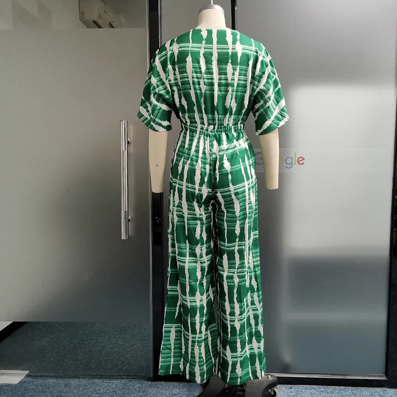 Naisten Jumpsuit Syvä V-kaula-aukko Virtaava Polyesteri