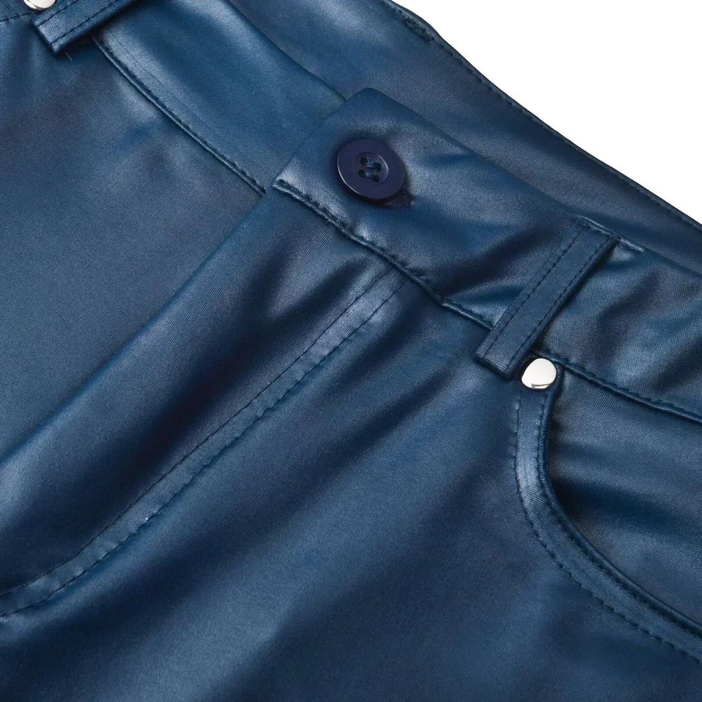 Naisten Keinotekoiset Nahkahousut Korkea Vyötärö Slim Fit PU-Nahka