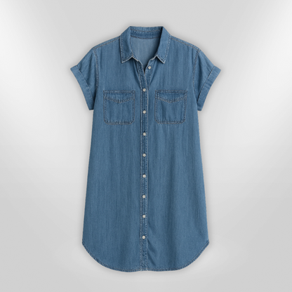 Naisten Kesämekko Napitettu Denim