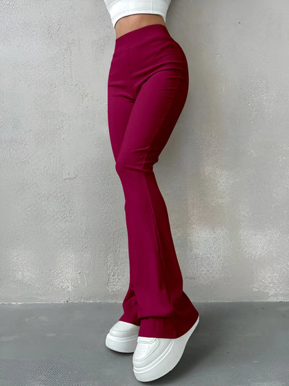 Naisten Korkeavyötäröiset Ribbed-housut