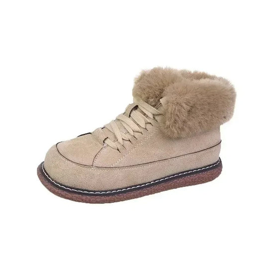 Naisten Lace Up Lämmin Nilkkasaappaat