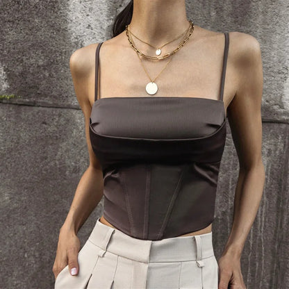 Naisten Lace-Up Spagettihihnainen Crop-top