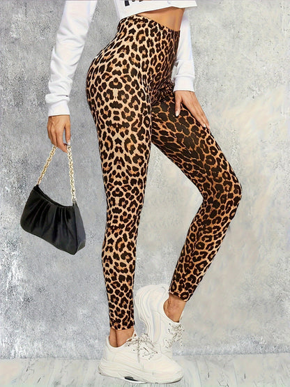 Naisten Leggings Luipaardikuosi Mukava Polyesteri-Spandex