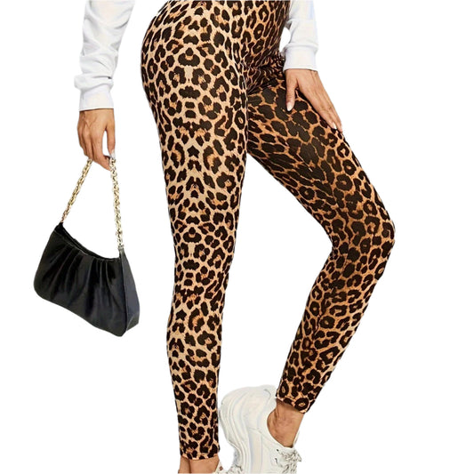 Naisten Leggings Luipaardikuosi Mukava Polyesteri-Spandex