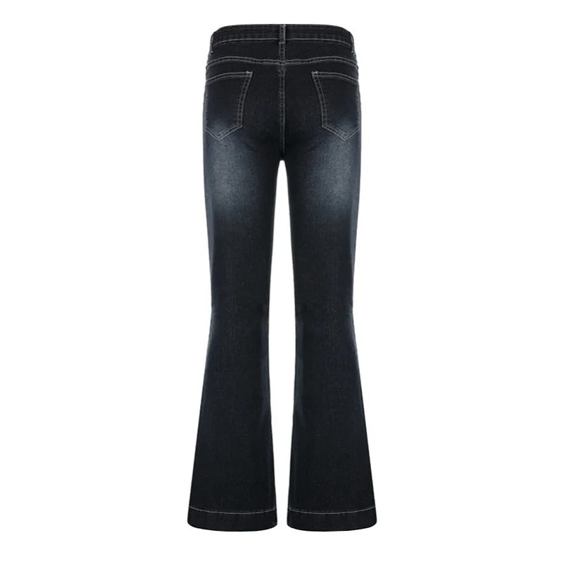 Naisten Low Waist Flare farkut