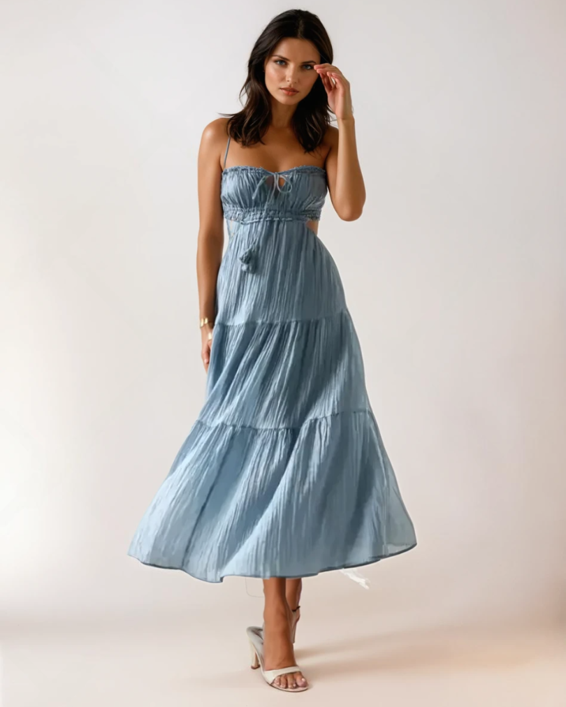 Naisten Maxi Mekko Boho Chic Leikkauksilla