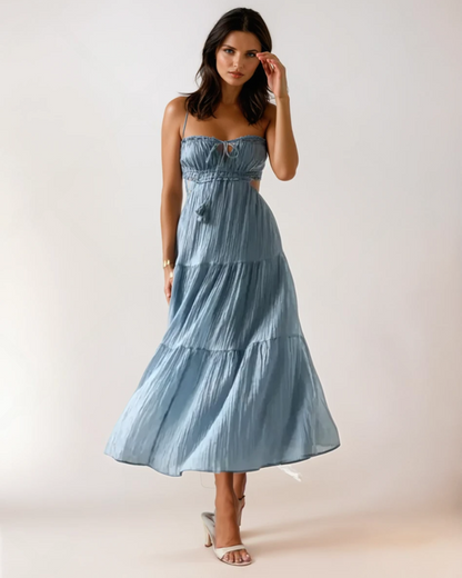 Naisten Maxi Mekko Boho Chic Leikkauksilla