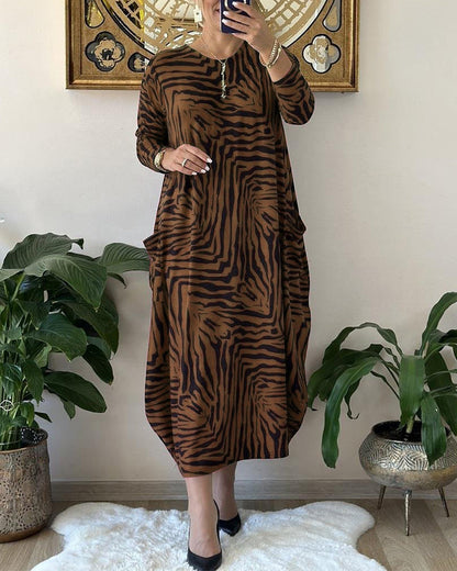 Naisten Maxi Mekko Rento Printti Puuvillasekoite
