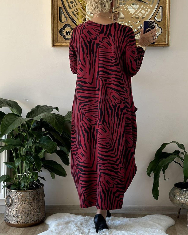 Naisten Maxi Mekko Rento Printti Puuvillasekoite