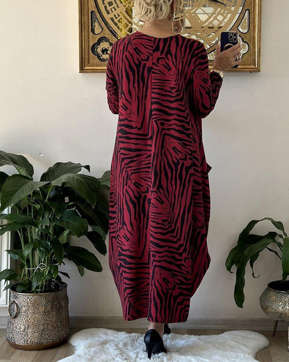 Naisten Maxi Mekko Rento Printti Puuvillasekoite