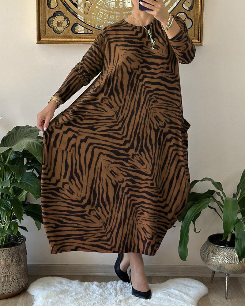 Naisten Maxi Mekko Rento Printti Puuvillasekoite