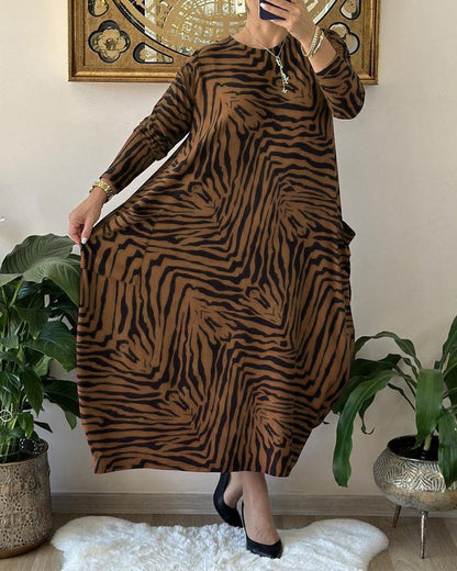 Naisten Maxi Mekko Rento Printti Puuvillasekoite