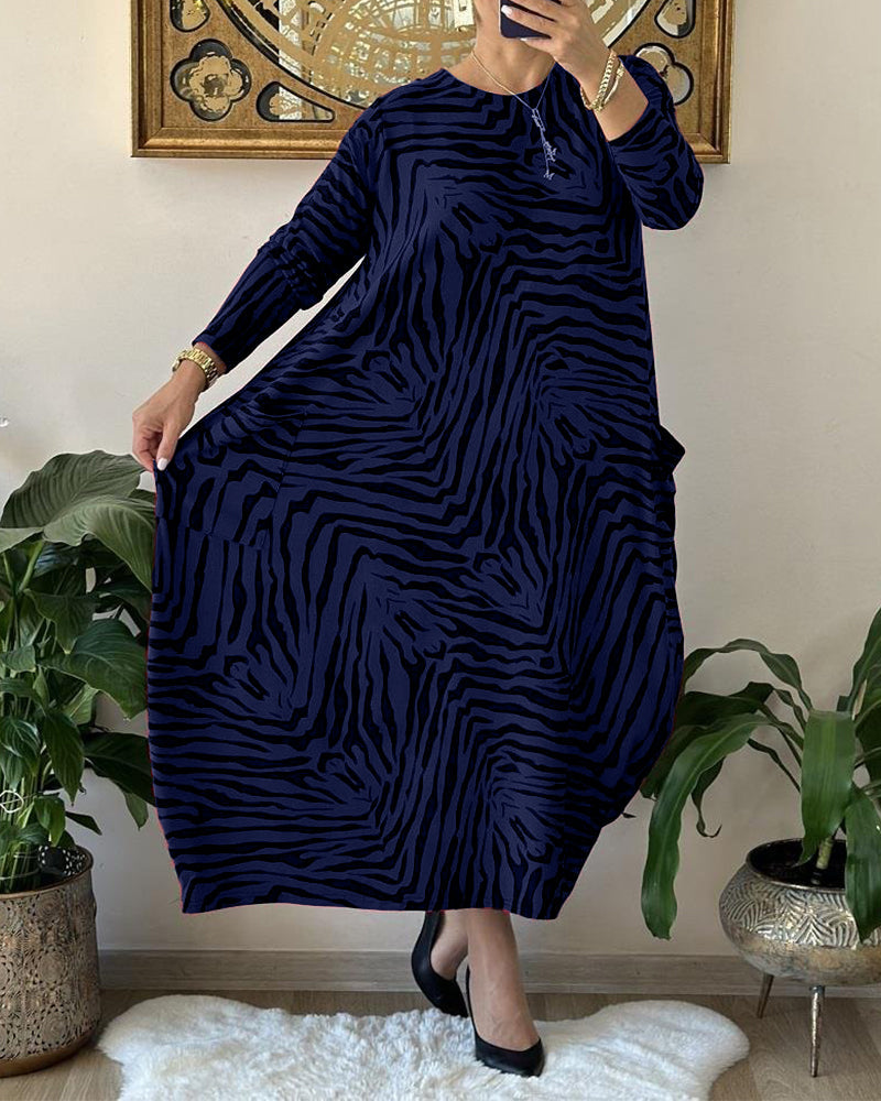 Naisten Maxi Mekko Rento Printti Puuvillasekoite