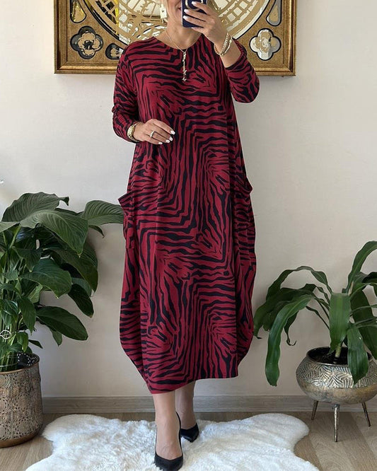 Naisten Maxi Mekko Rento Printti Puuvillasekoite