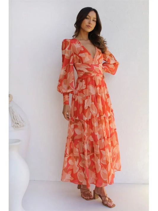 Naisten Maxi Mekko Romanttinen Chiffon