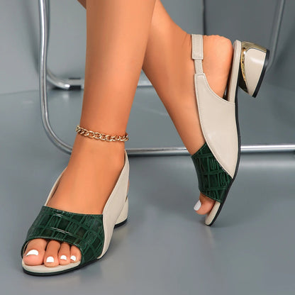 Naisten Mid Heel Open Toe Mekko Sandaalit