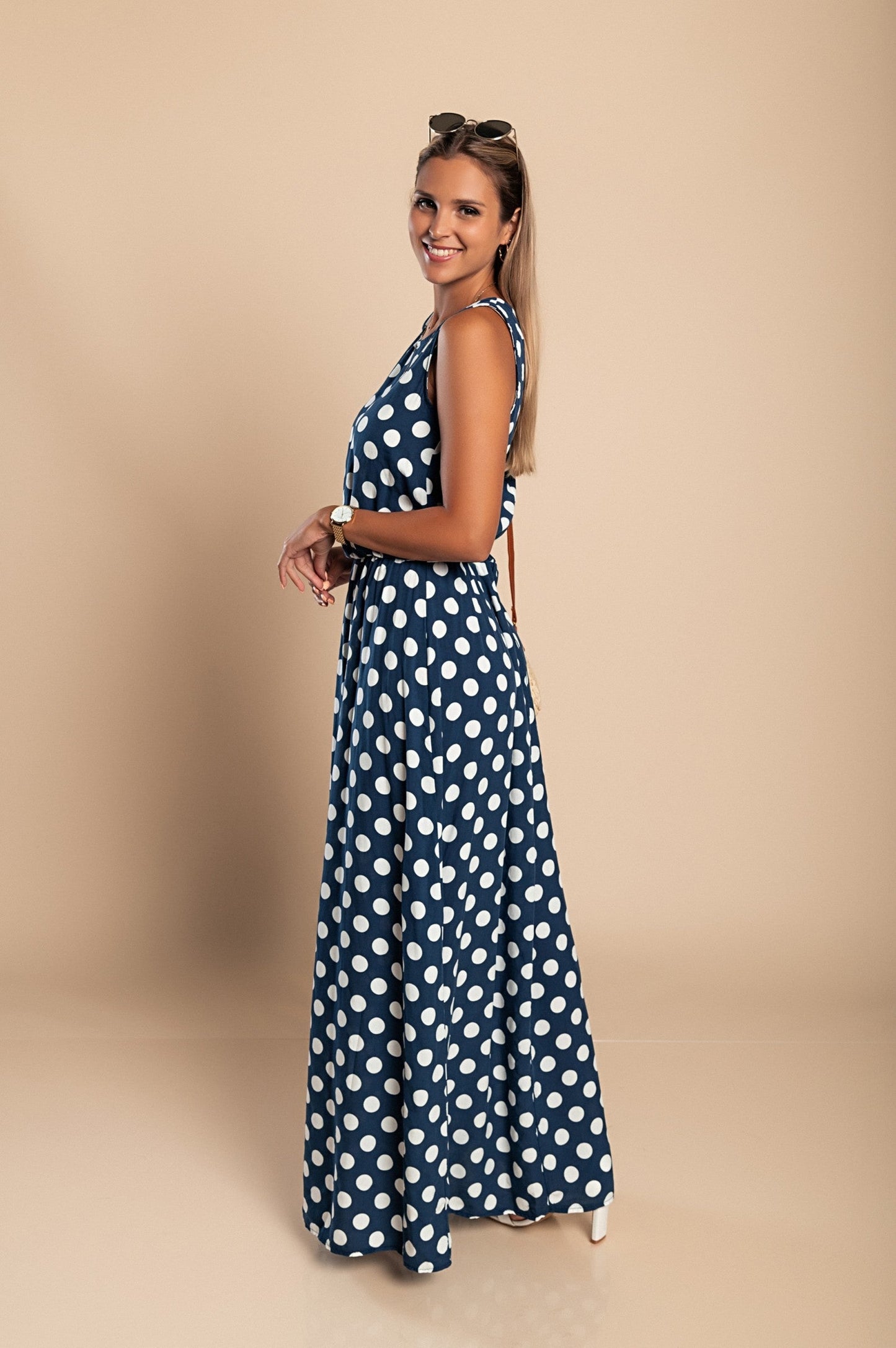 Naisten Midi Mekko Pilkkuprintillä