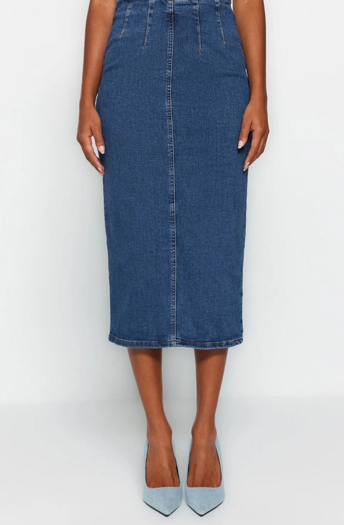 Naisten Midi lyijykynä Denim hame