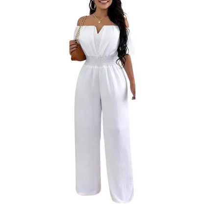 Naisten Off Shoulder Leveä jalka Jumpsuit