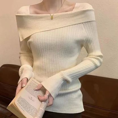 Naisten Off Shoulder Neulepusero