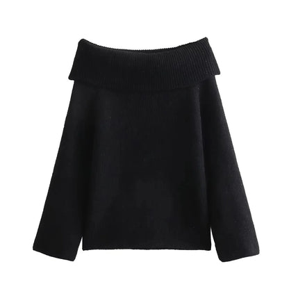 Naisten Off Shoulder Neuletakki