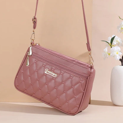Naisten PU nahka kirjailtu Crossbody laukku