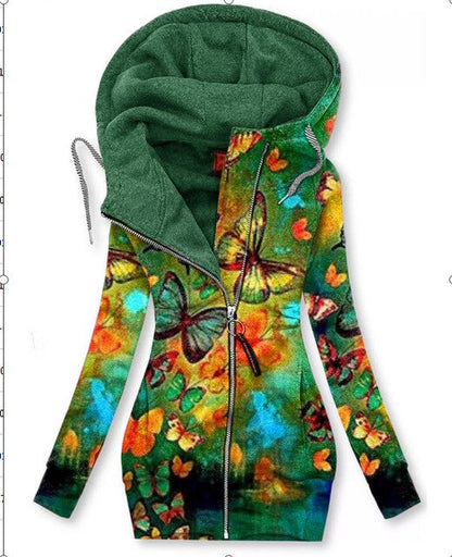 Naisten Perhonen Art Vest Sweatshirt