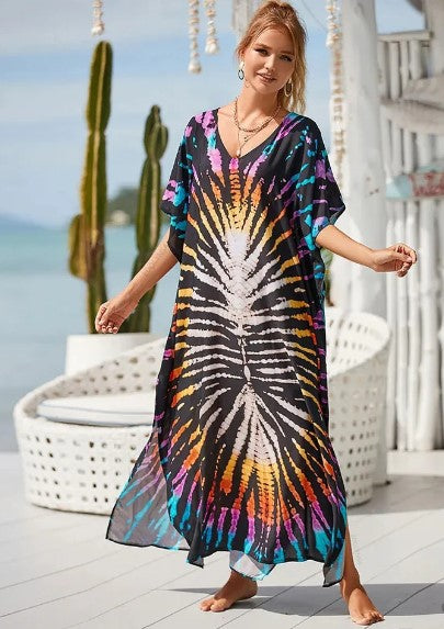 Naisten Pitkä Boho-mekko Graafinen Sateenkaari 100% Polyesteri