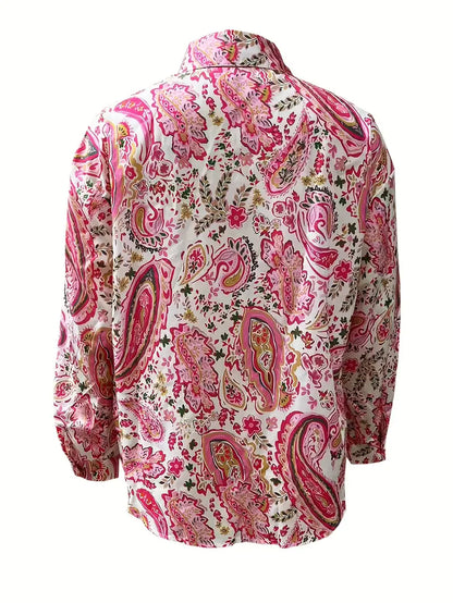 Naisten Pitkähiha Paita Paisley-painatus 100% Puuvilla
