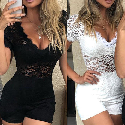 Naisten Pitsi Romper Romanttinen Spandex
