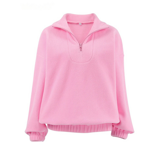 Naisten Polar Fleece vaaleanpunainen vetoketjullinen villapaita