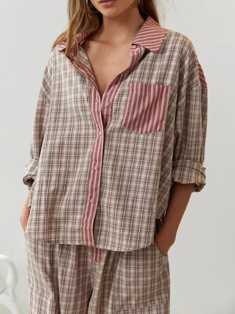Naisten Pyjama Fleecemateriaalista Mukava Yöasu